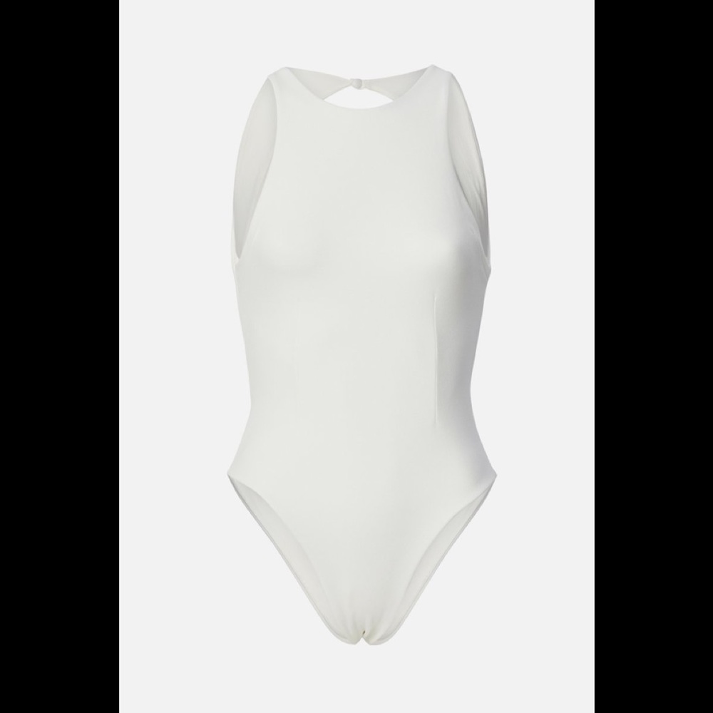 White one piece Haight bathing suit